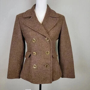 Nili Lotan Blazer Double Breasted Wool Harris Tweed Handwoven Scotland 6